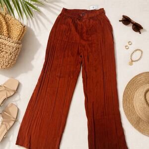 GAP Wide Leg Pleated Pants in Rust
